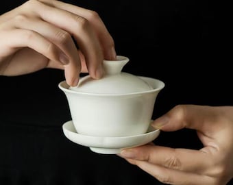 Gaiwan de porcelana blanca de Dehua, 100 ml