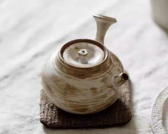 Tetera Kyusu de cerámica gruesa hecha a mano de 125 ml