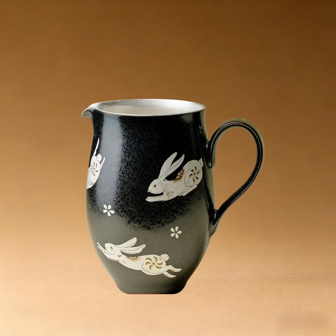 Handcrafted Silver-plated Ceramic Tea Pitcher With Rabbit 200ml - Etsy