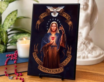 Fiat Immaculate Heart Plaque Print