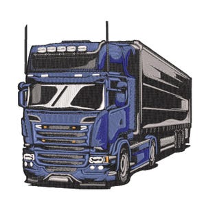Blue Black Truck – Machine Embroidery Design