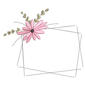 Modern rosa prästkragaram – Blommig broderibård
