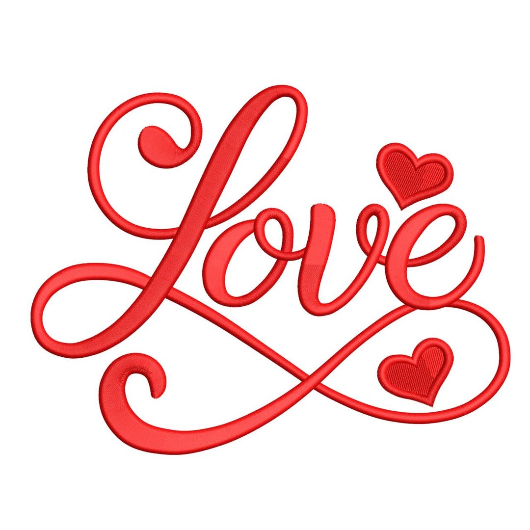Love Infinity Script – Valentine’s Day Machine Embroidery - Etsy