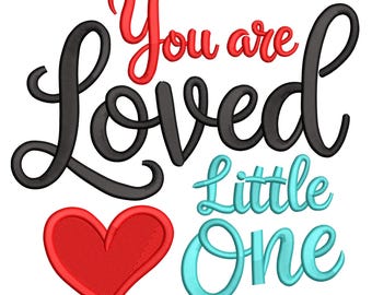 Diseño de bordado "Eres mi pequeño amado" – Archivo de máquina con texto "Corazón dulce"