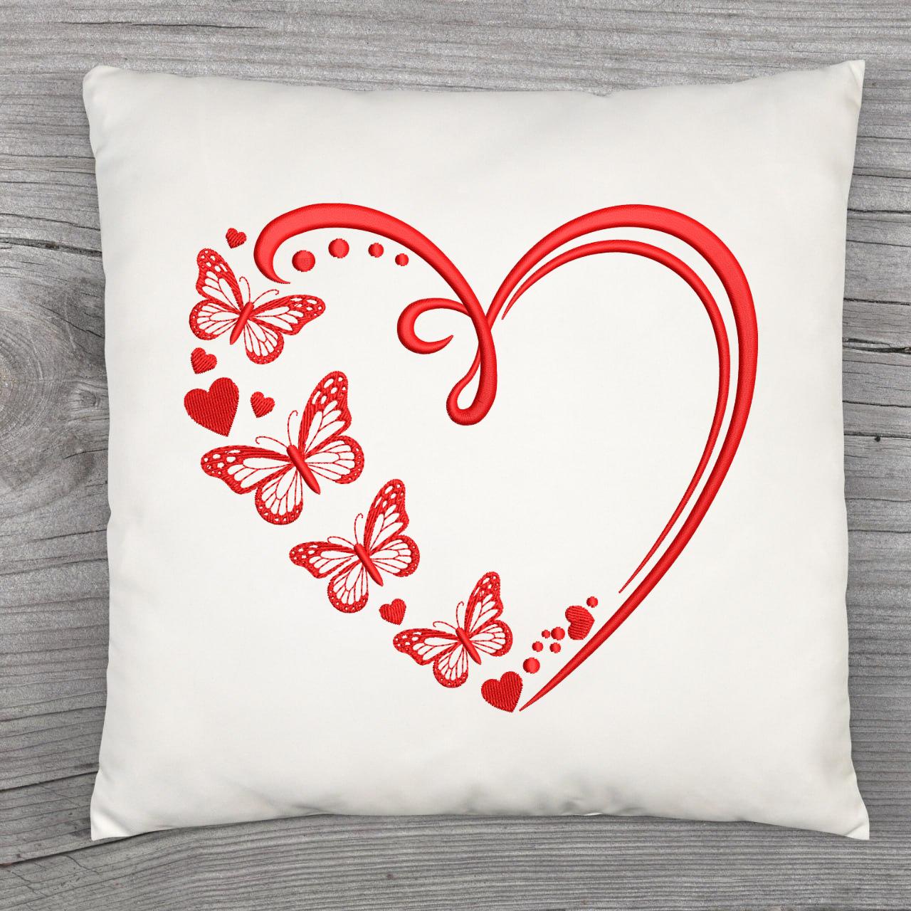 Butterfly Heart Frame – Romantic Embroidery Design - Etsy
