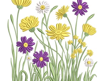 Wildflower Meadow – Colorful Botanical Embroidery Design
