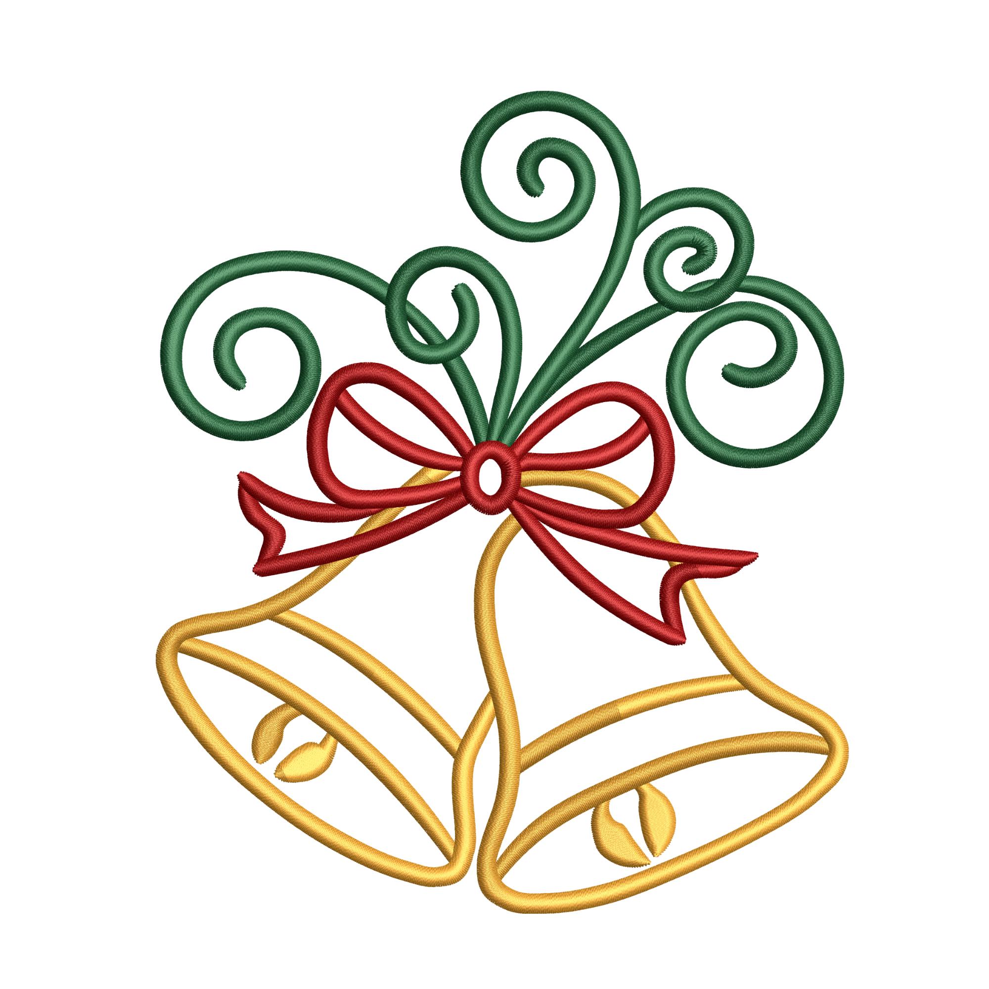 Swirly Jingle Bells – Christmas Machine Embroidery - Etsy