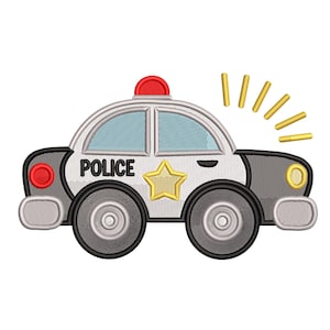 Police Car – Kids’ Applique Machine Embroidery Design