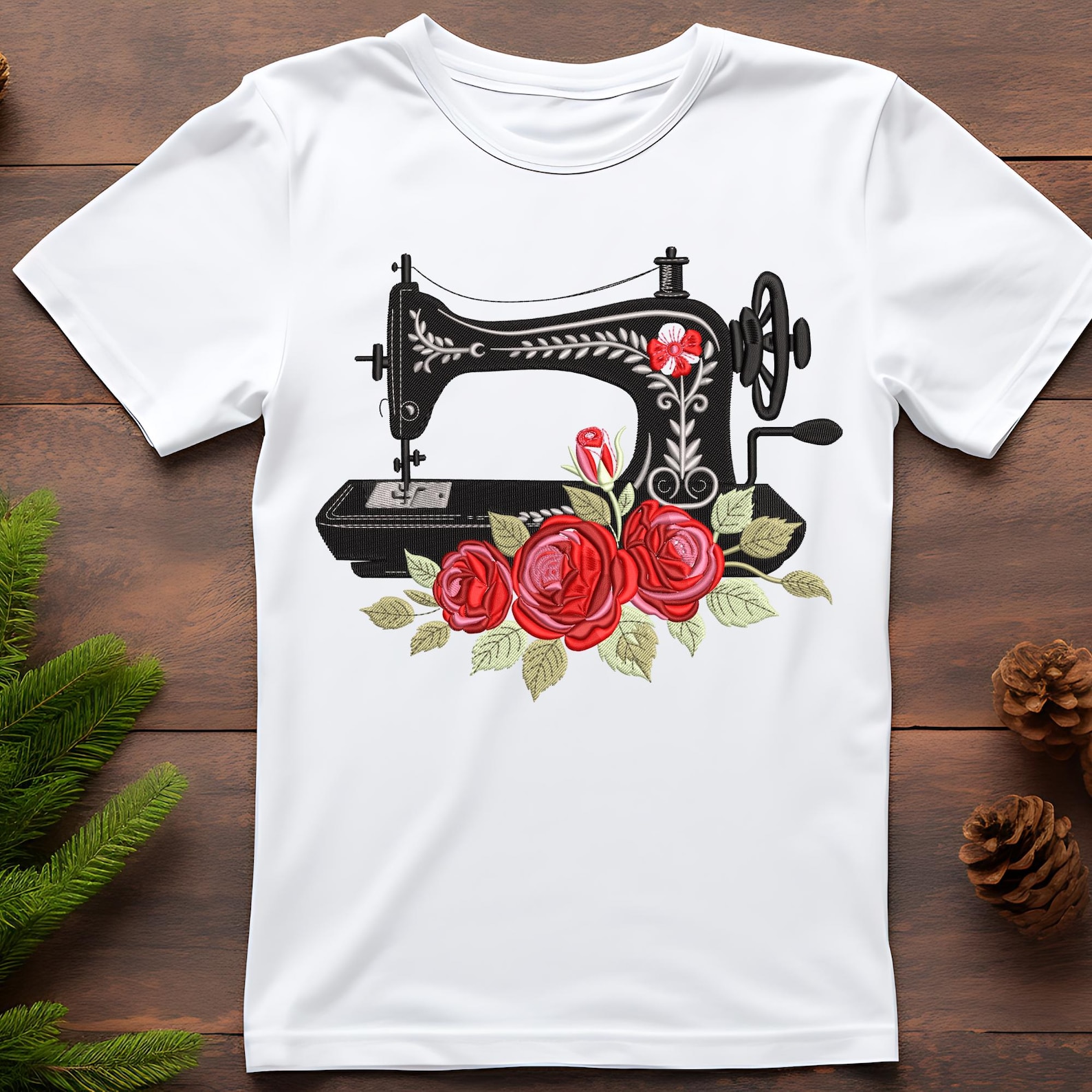 Vintage Sewing Machine & Roses – Embroidery Design - Etsy