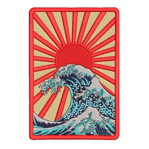 Parche de olas del sol naciente – Diseño de bordado japonés