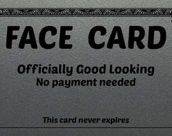 Tarjeta con cara graciosa, tarjeta de "Atractivo oficial", tarjeta de cartera novedosa, regalo de broma de plástico PVC, regalo divertido para aumentar la confianza