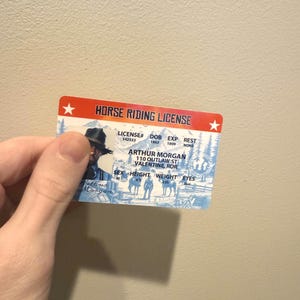 Arthur, John, Dutch Video Game Driver License - Cowboy Horse Riding ID Cards