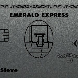 Inspired by Minecraft Pretend Credit Card Novelty Prop Card  -Villager Emerald Express