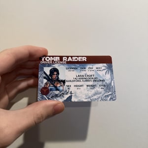 Lara Croft Tomb Raider Driver License Novelty Collectible Video Game ID Card