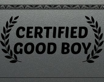 Tarjeta divertida con certificado de buen chico o chica
