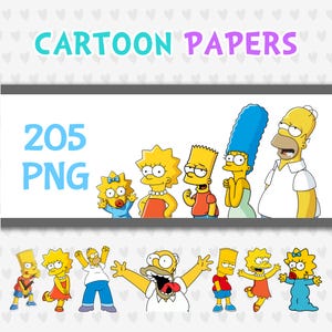 The Simpsons PNG Bundle Party Decor, Scrapbook, Invitation, Homer, Bart, Clip Art