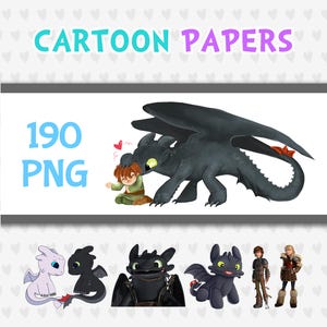 How to Train your Dragon, Toothless, Light Fury, Bundle, PNG, Clip art, Party Decor, Printable Scrapbooking, Cartoon, Characters, Invitation
