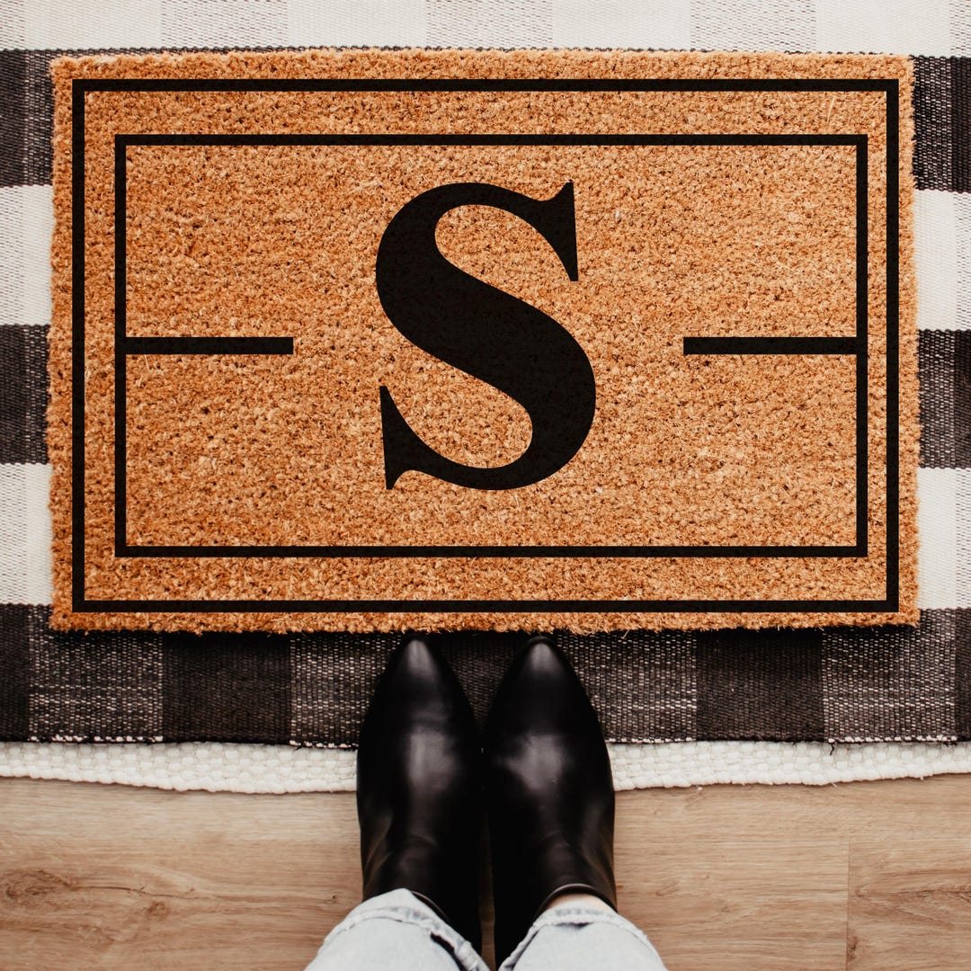 Monogram Mat Simple Monogram Door Mat | Wedding Gift | Custom Doormat | Family ...