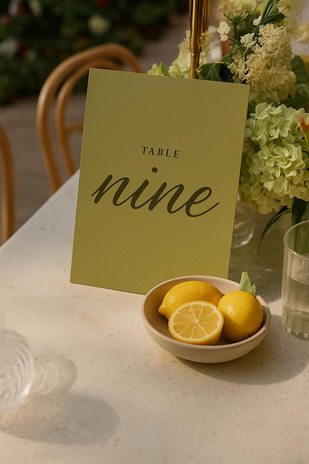 Table Signs Editable Green Monochrome Table Number Template, Romantic Garden Wedding Table ...