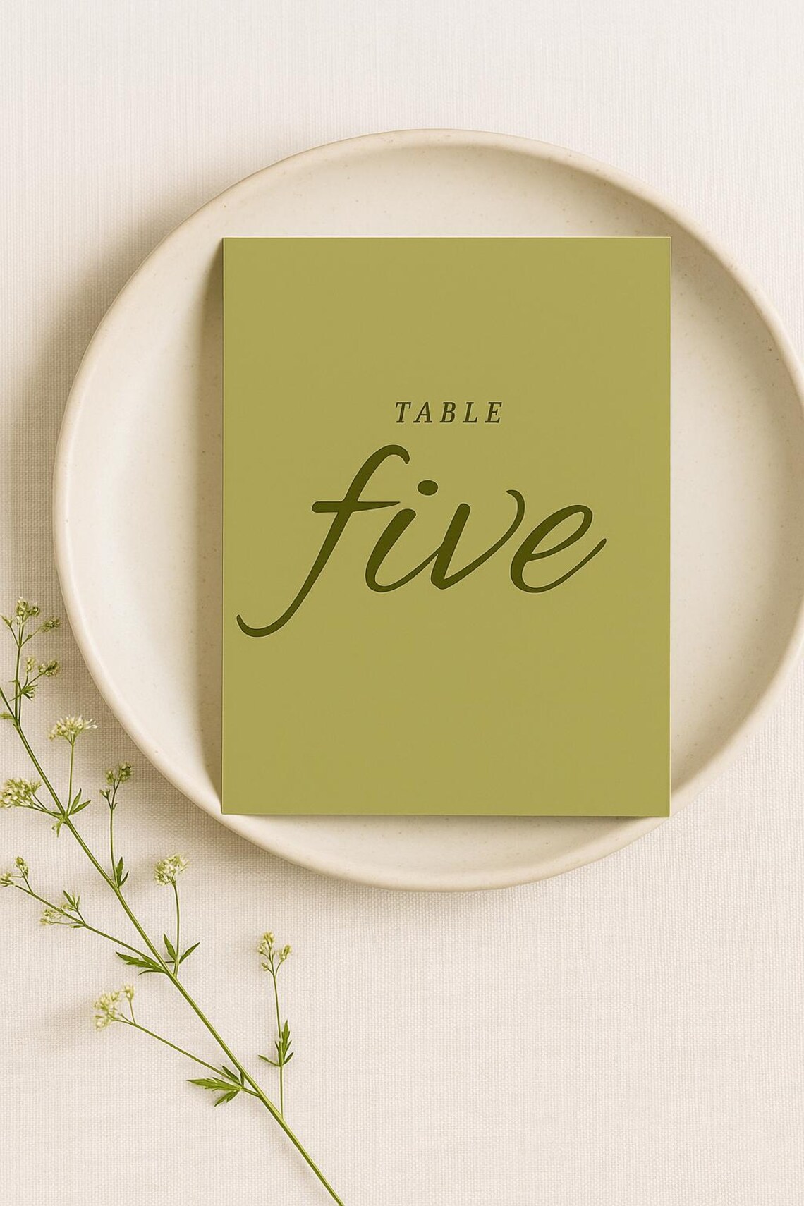 Table Signs Editable Romantic Garden Party Table Number Template, Olive Green Wedding Table ...