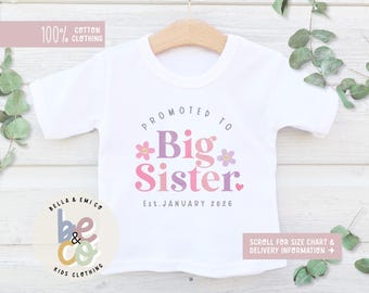 Big Sister T-Shirt: Pregnancy Announcement Gift, Cotton Tee