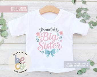 Big Sister T-Shirt: Pregnancy Announcement Gift, Cotton Tee