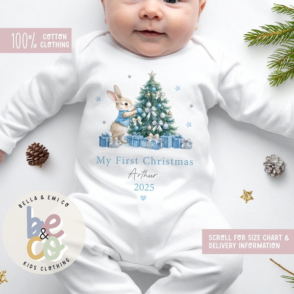 Personalized First Christmas Sleepsuit: Cotton Newborn Gift