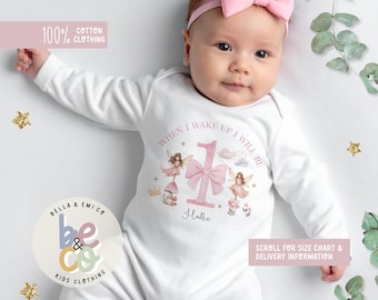 Personalised Fairy 1st Birthday Outfit - Baby Sleepsuit