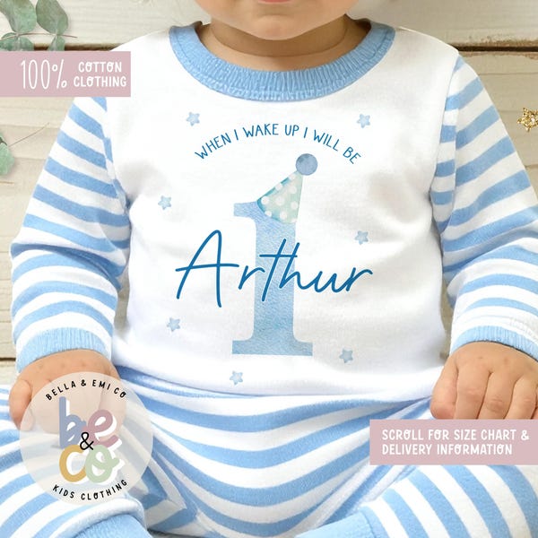 Personalised Birthday Pyjamas, sleepsuit: Kids Cotton Nightwear