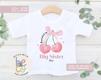 Big Sister T-Shirt: Pregnancy Announcement Gift, Cotton Tee