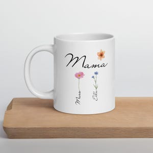 Personalized Mug Mom Kids Flowers