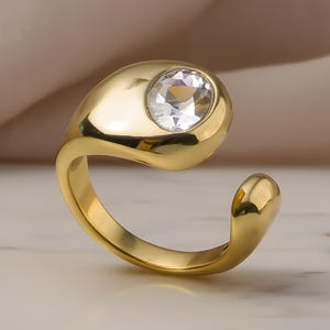 Chunky Gold Statement Open Ring.