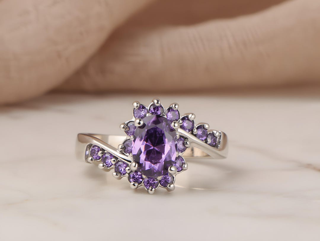 Deep Purple Amethyst Style Ring. - Etsy