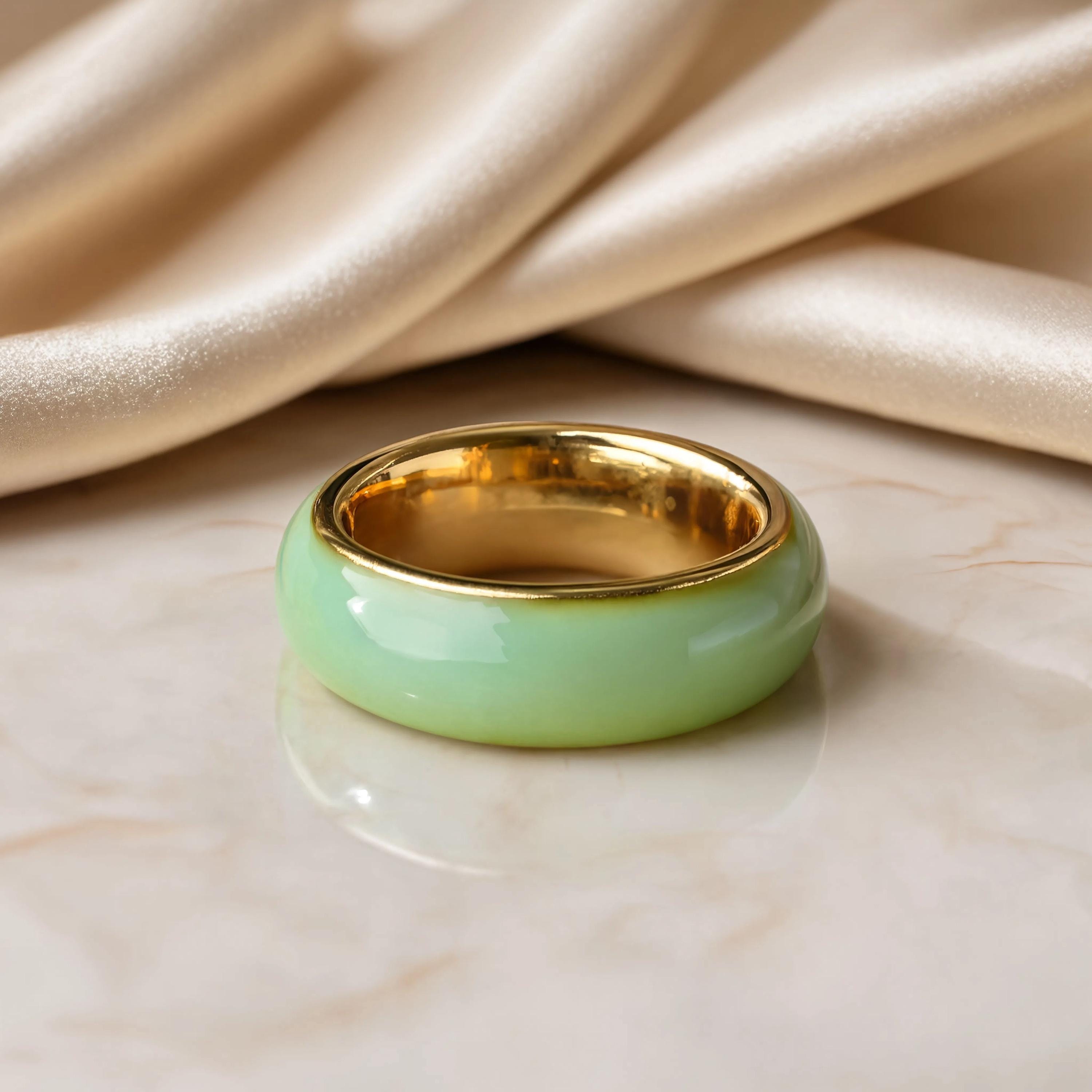 Jade Dome Rings - Etsy