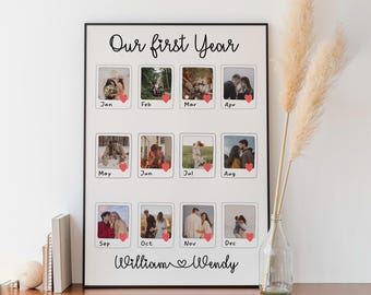 Custom Polaroid Photo Frame Anniversary Template, Anniversary Gift, 1st Anniversary Gift, Personalized Photo Frame, 1 Year Anniversary Gift