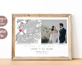 Landkarte Herz zur Hochzeit Geschenk für Paar Personalisierte Landkarte Herz Rahmen Unsere Geschichte Karte Benutzerdefinierte Verlobung Jahrestag Geschenk Andenken Vorschlag Landkarte Herzschild