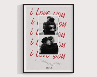 Personalized Photo Collage, Custom Anniversary Photo Collage, Gift for Boyfriend, Gift for Girlfriend, Valentines Gift, Anniversary Gift