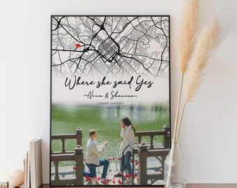 Personalized Where We Met Map Print: Engagement Gift (Digital Download)