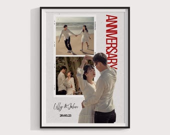 Personalised Anniversary Date Gift For Her, Custom Wedding Photo Building Block, Engagement Keepsake, Romantic Christmas Present, Love Gift