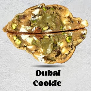 RECIPE- Gourmet Stuffed Dubai Cookie RECIPE, Thick Chunky New York Style Cookies. Pistachio White Chocolate Cookies. Gourmet Cookie Recipe.