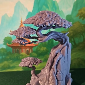 Terreno de Árvore Bonsai 115 mm – Cenário de Mesa Impresso em 3D para D&D, Jogos de Guerra, Fantasia e RPG