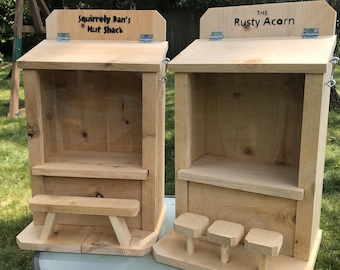 Cedar Nut Bar Feeder – Outdoor Wooden Squirrel Feeder, Backyard Wildlife Feeding Station