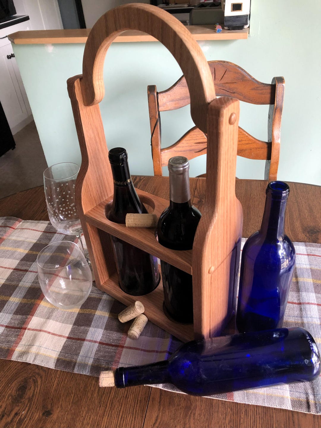 Handcrafted Bottle Shaped Dual Wine Carrier - Etsy