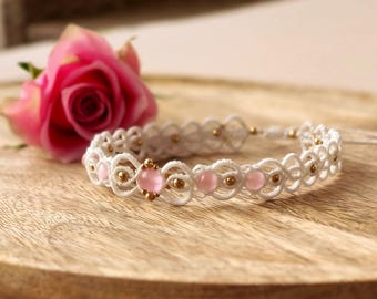 Customizable braided choker with gemstones • Available in various colors