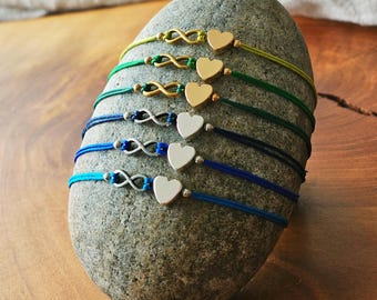 Friendship bracelet heart infinity • various colors • Infinity • gift idea for girlfriend • gold or silver
