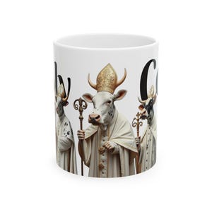 Holy Cow Ceramic Mug: Humorous Farmhouse Coffee Cup