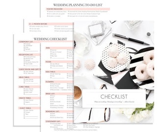 Wedding Check-List and Wedding Monthly To-Do List, My Wedding Planner, and Tracker, Instant Download, Coordinator Printable