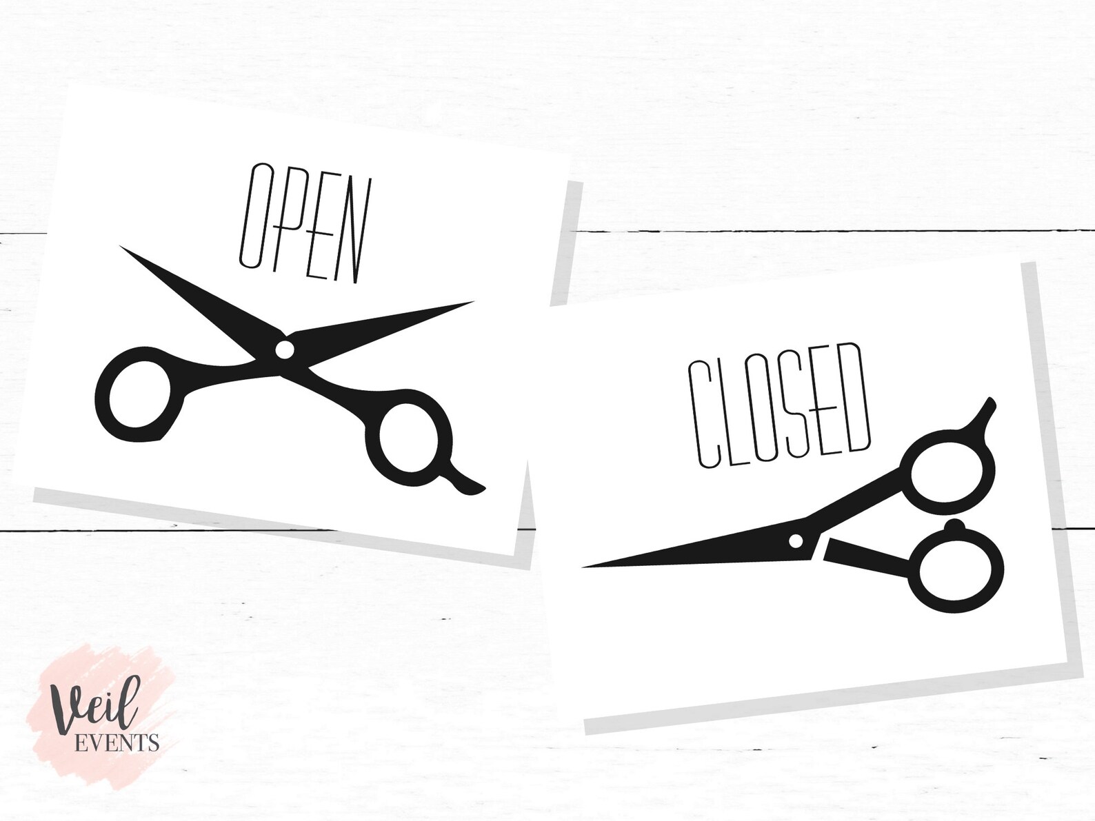 Hair Salon Open And Closed Sign Scissors Beauty Cutting Etsy