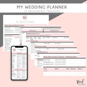 Wedding Planner Paperback Book and Digital Spreadsheet Templates, Wedding Training Videos, Timeline, Checklist, To-Do List, Vendors, image 3