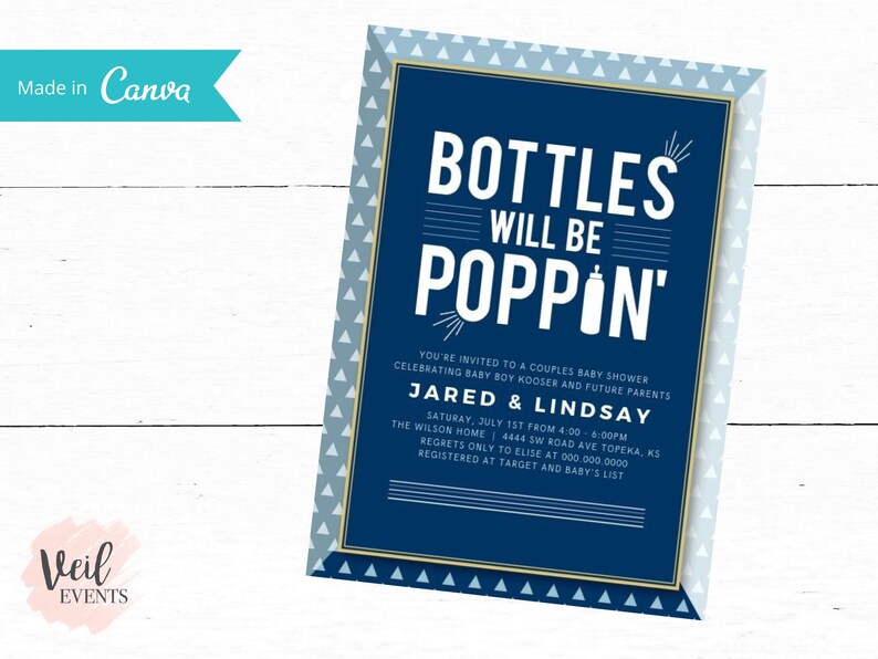 Bottle Will Be Popping Popping Bottles Baby Boy Shower Etsy